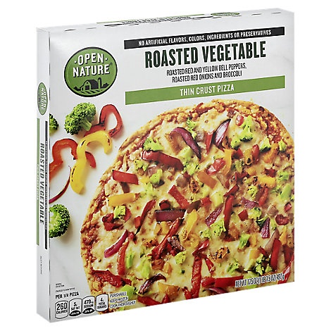 slide 1 of 1, Open Nature Pizza Thin Crust Roasted Vegetable Frozen, 17.5 oz