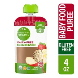 Simple Truth Organic Stage 4 Apple Strawberry Oatmeal Dairy Free Yogurt Baby Food Pouch