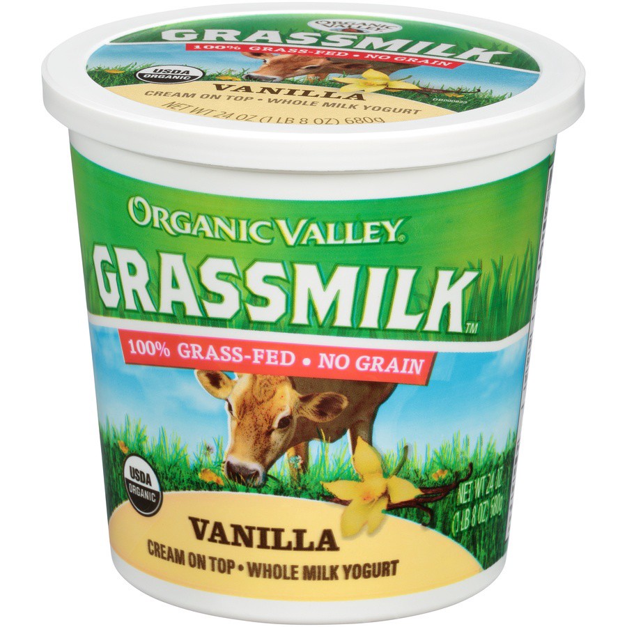 slide 3 of 8, Organic Valley Grassmilk Vanilla Whole Milk Yogurt, 24 fl oz