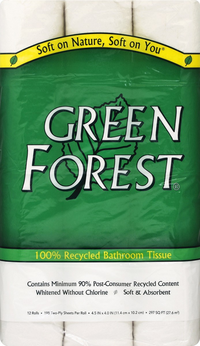 slide 6 of 6, Green Forest White Bath Tissue, 12 ct