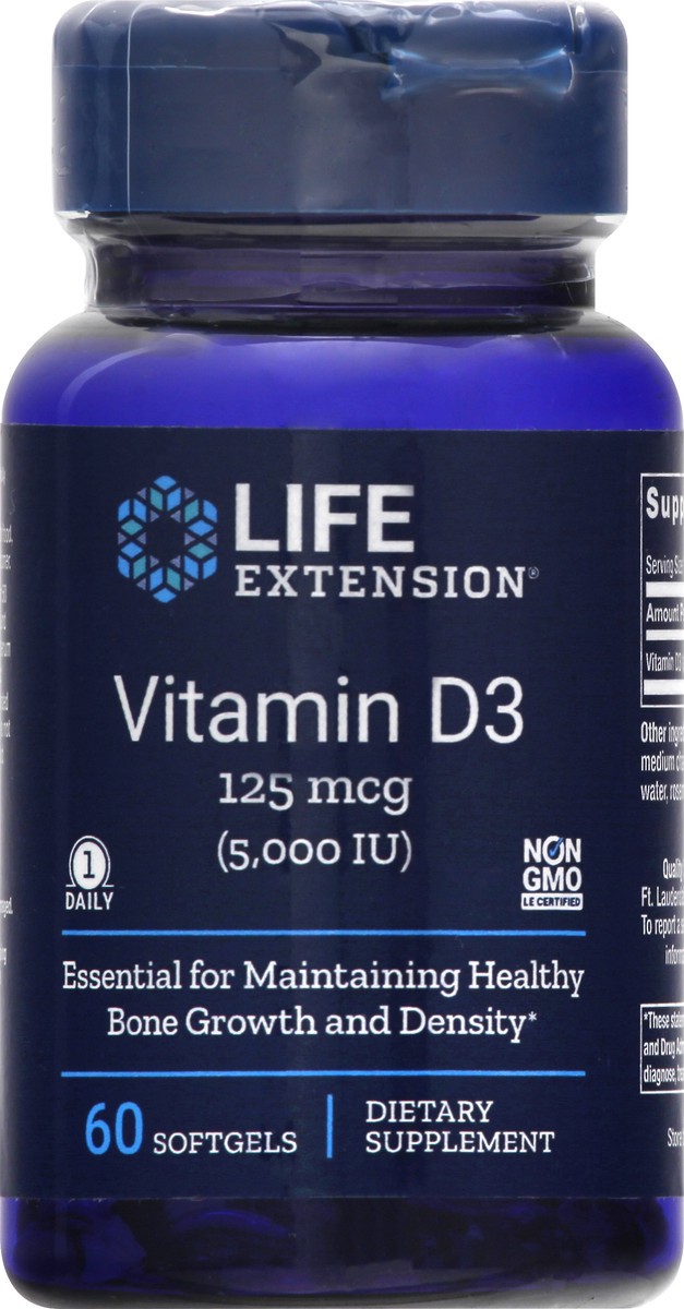 slide 1 of 12, Life Extension Vitamin D3, 125 Mcg, Softgels, 250 ct