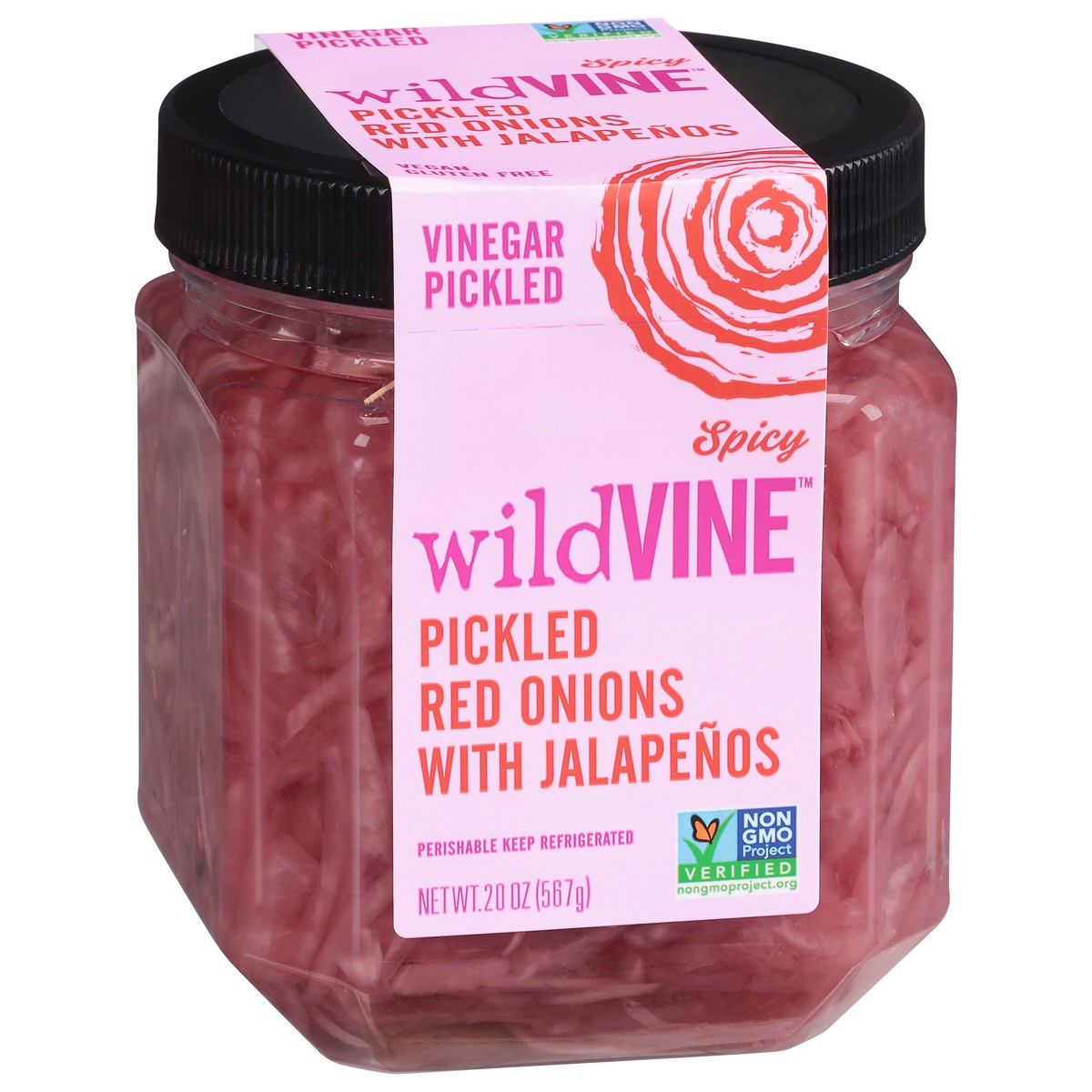 slide 5 of 13, WildVine Vinegar Pickled Spicy Pickled Red Onions with Jalapenos - 20 oz, 20 oz