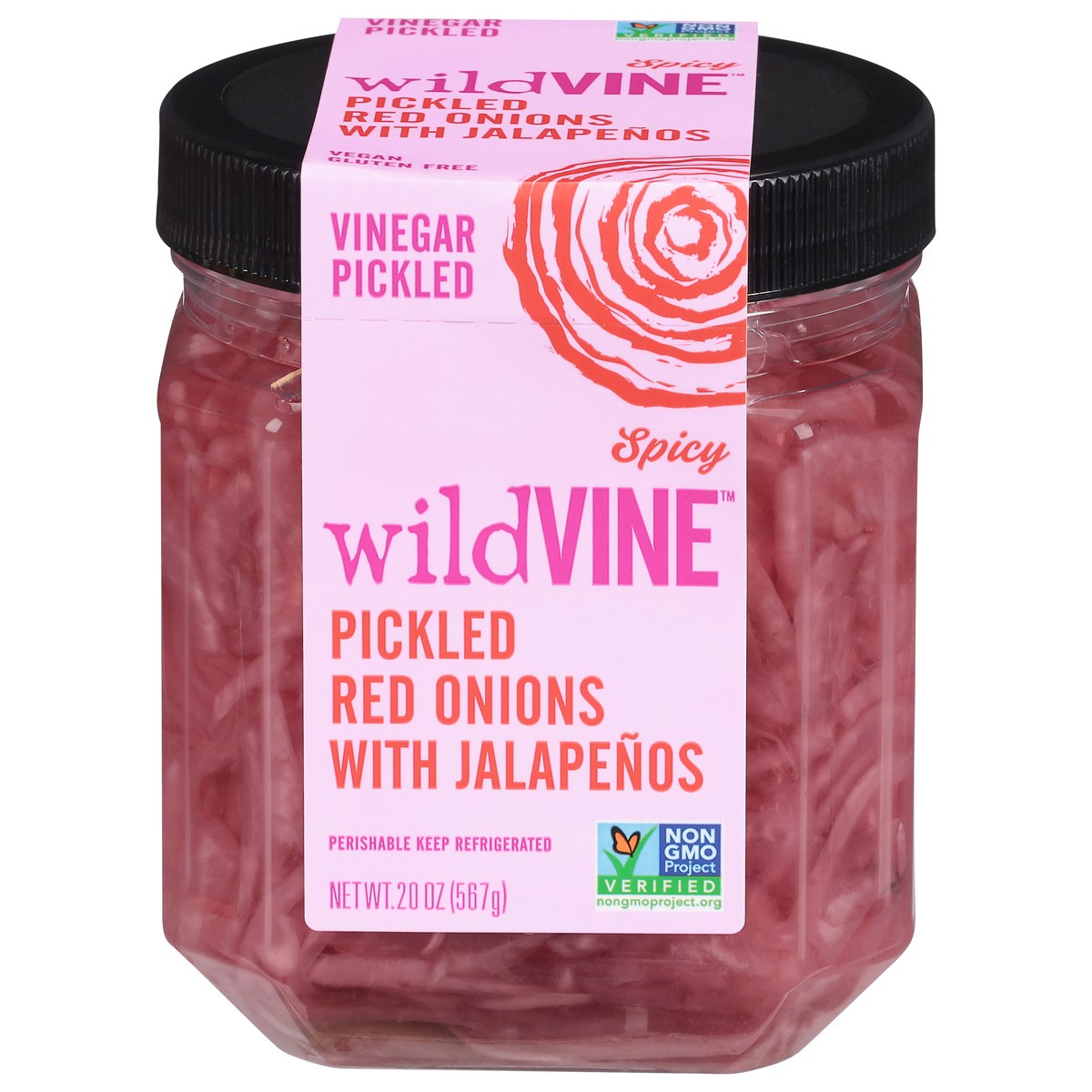 slide 4 of 13, WildVine Vinegar Pickled Spicy Pickled Red Onions with Jalapenos - 20 oz, 20 oz