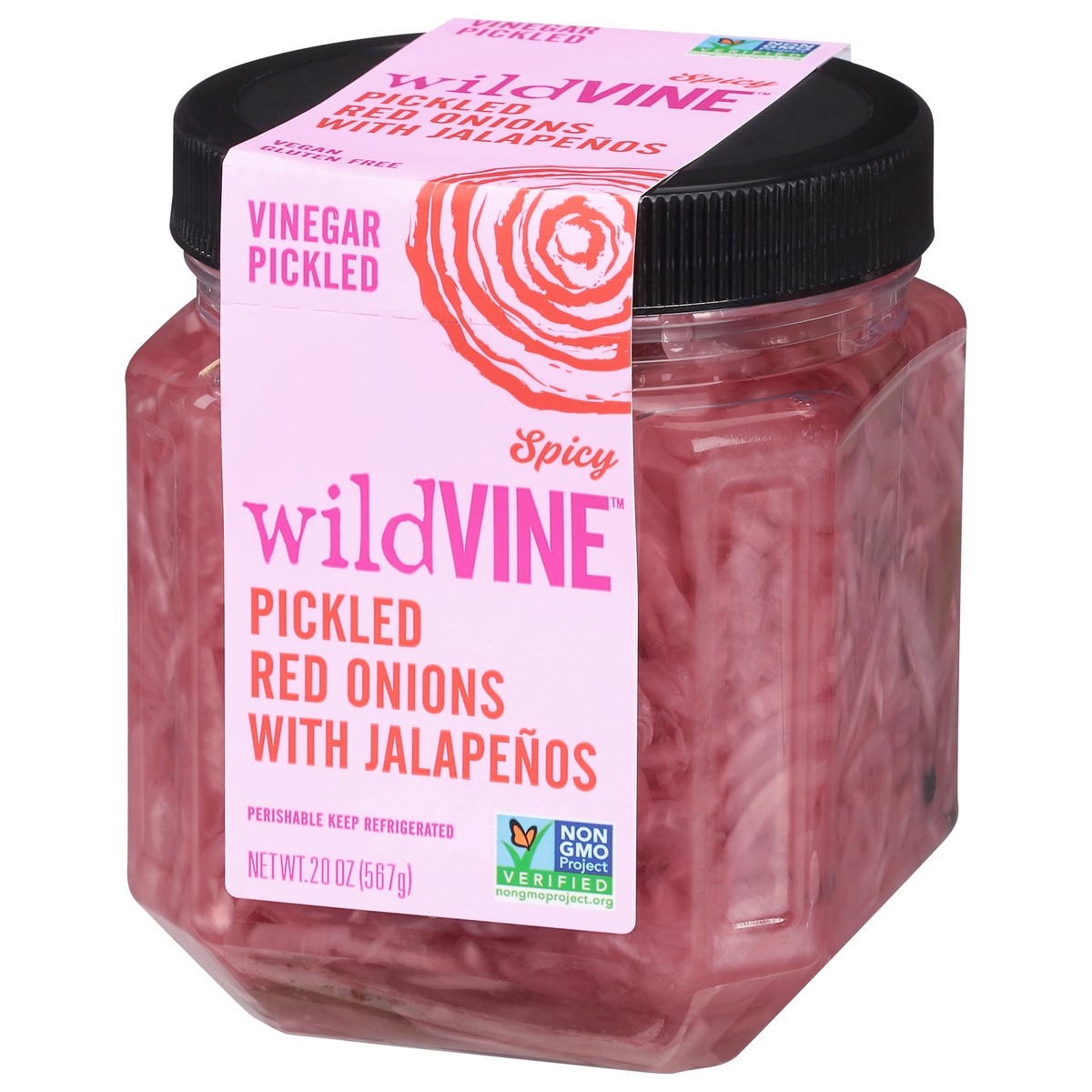 slide 12 of 13, WildVine Vinegar Pickled Spicy Pickled Red Onions with Jalapenos - 20 oz, 20 oz