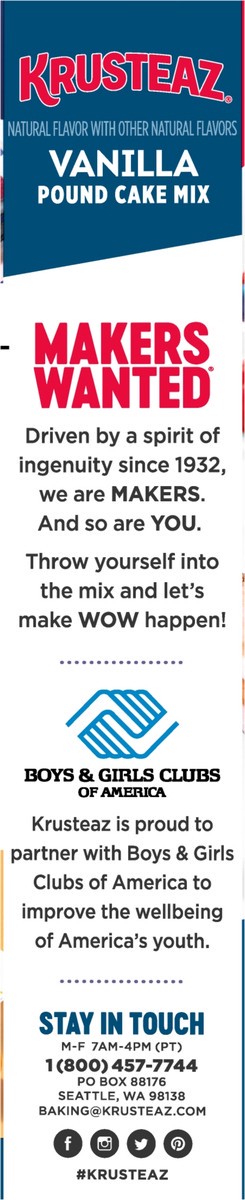 slide 7 of 14, Krusteaz Vanilla Pound Cake Mix, 16.5 oz