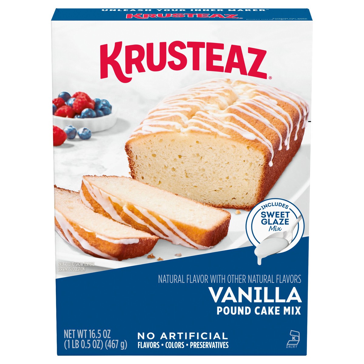 slide 1 of 14, Krusteaz Vanilla Pound Cake Mix, 16.5 oz