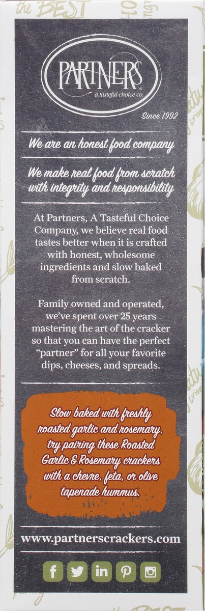 slide 7 of 9, Partners Hors D'oeure Roasted Garlic & Rosemary Crackers 4.4 oz, 4.4 oz