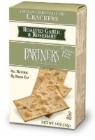 slide 1 of 1, Partners Roasted Garlic & Rosemary Crackers , 4 oz
