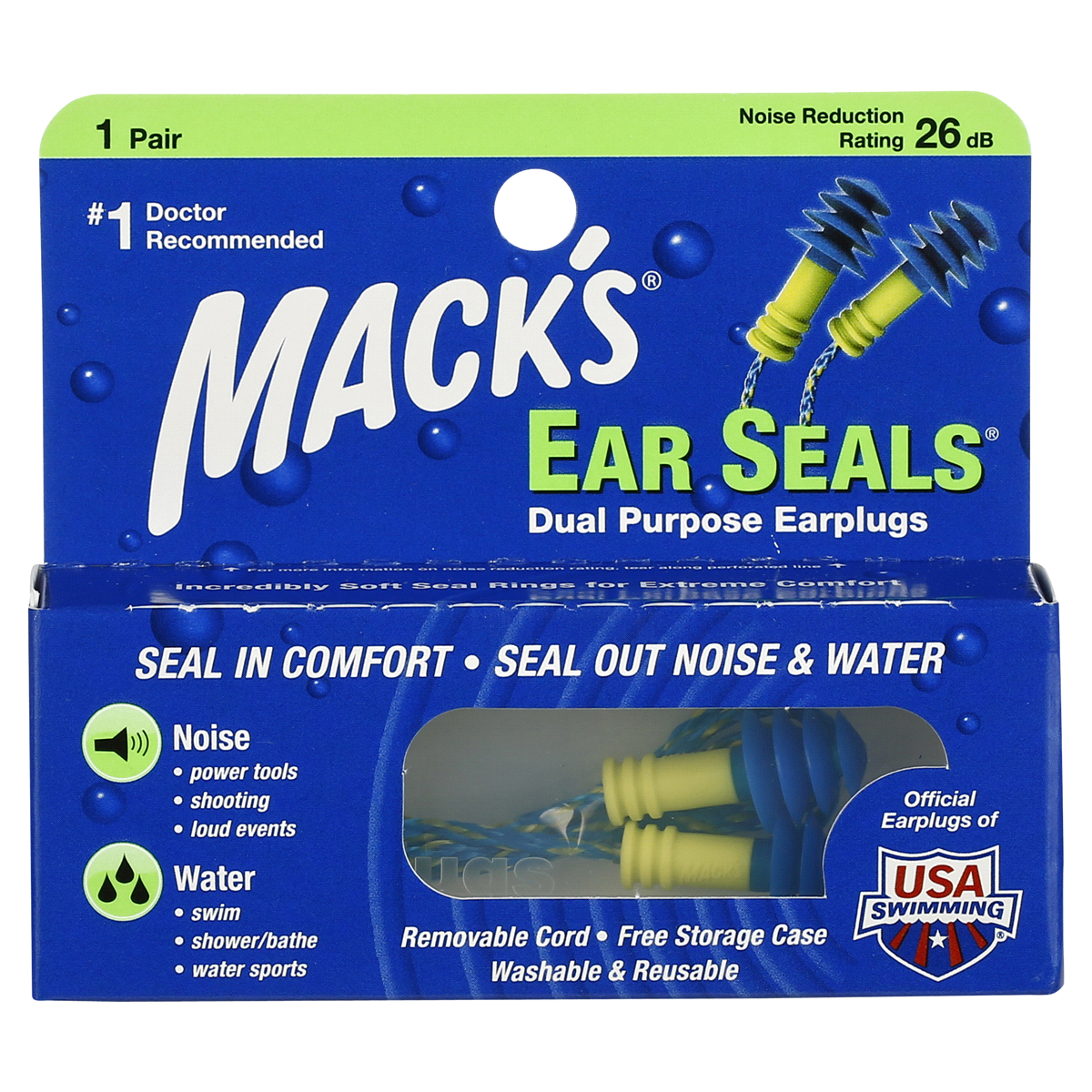 slide 1 of 5, Mack's Ear Seals Dual Purpose Earplugs, 1 ct