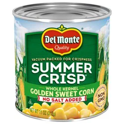 Del Monte Summer Crisp No Salt Added Whole Kernel Golden Sweet Corn, 11 oz Can