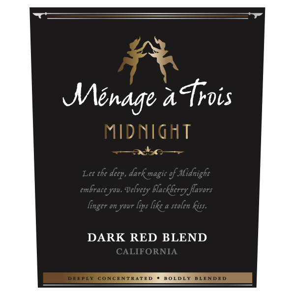 slide 2 of 16, Menage a Trois Midnight Dark Red Wine Blend, 750mL Wine Bottle, 13.8% ABV, 750 ml