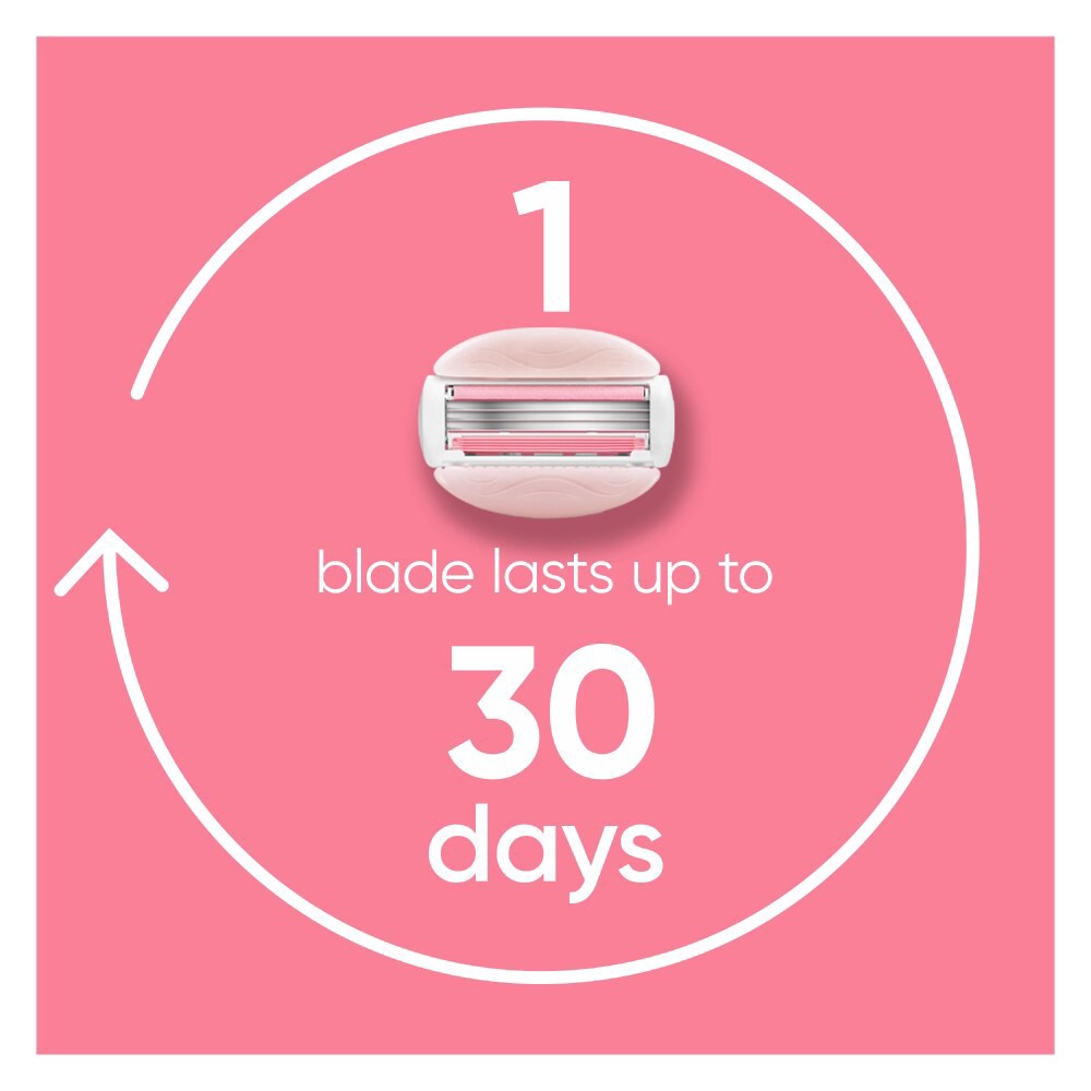 slide 2 of 6, Venus Comfortglide Women's Razor White Tea with Reusable Razor Handle, 1 Refill and Shower Holder, 1 ct