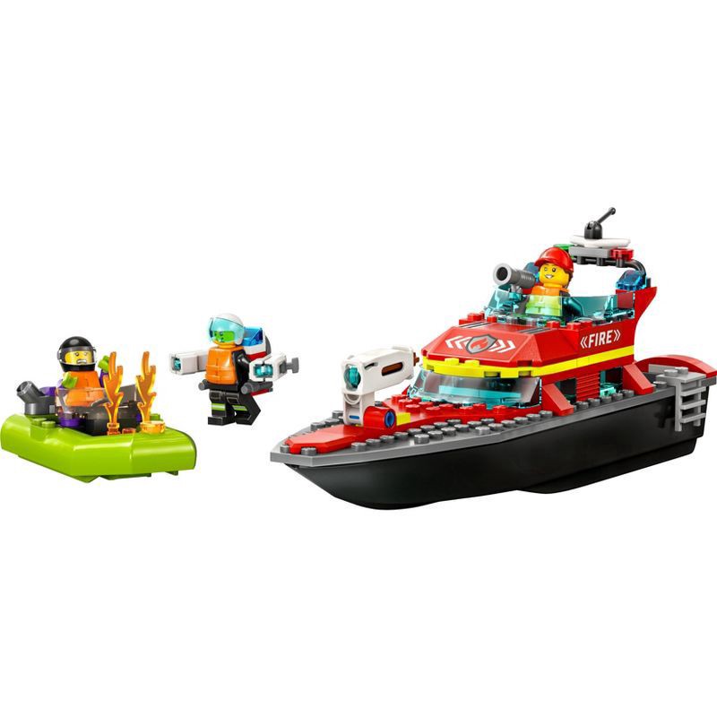 slide 2 of 6, LEGO City Fire Rescue Boat Toy, Floats on Water Set 60373, 144 ct
