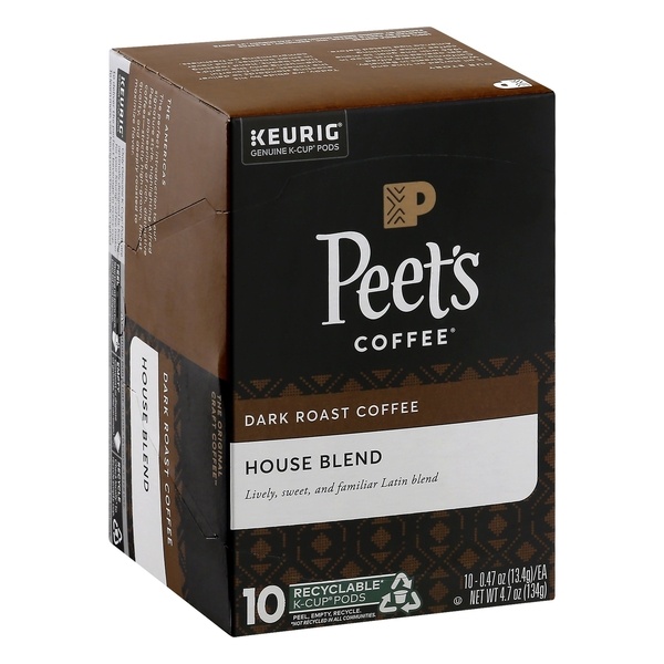 slide 1 of 6, Peet's Coffee House Blend K-Cup Pods, 10 ct