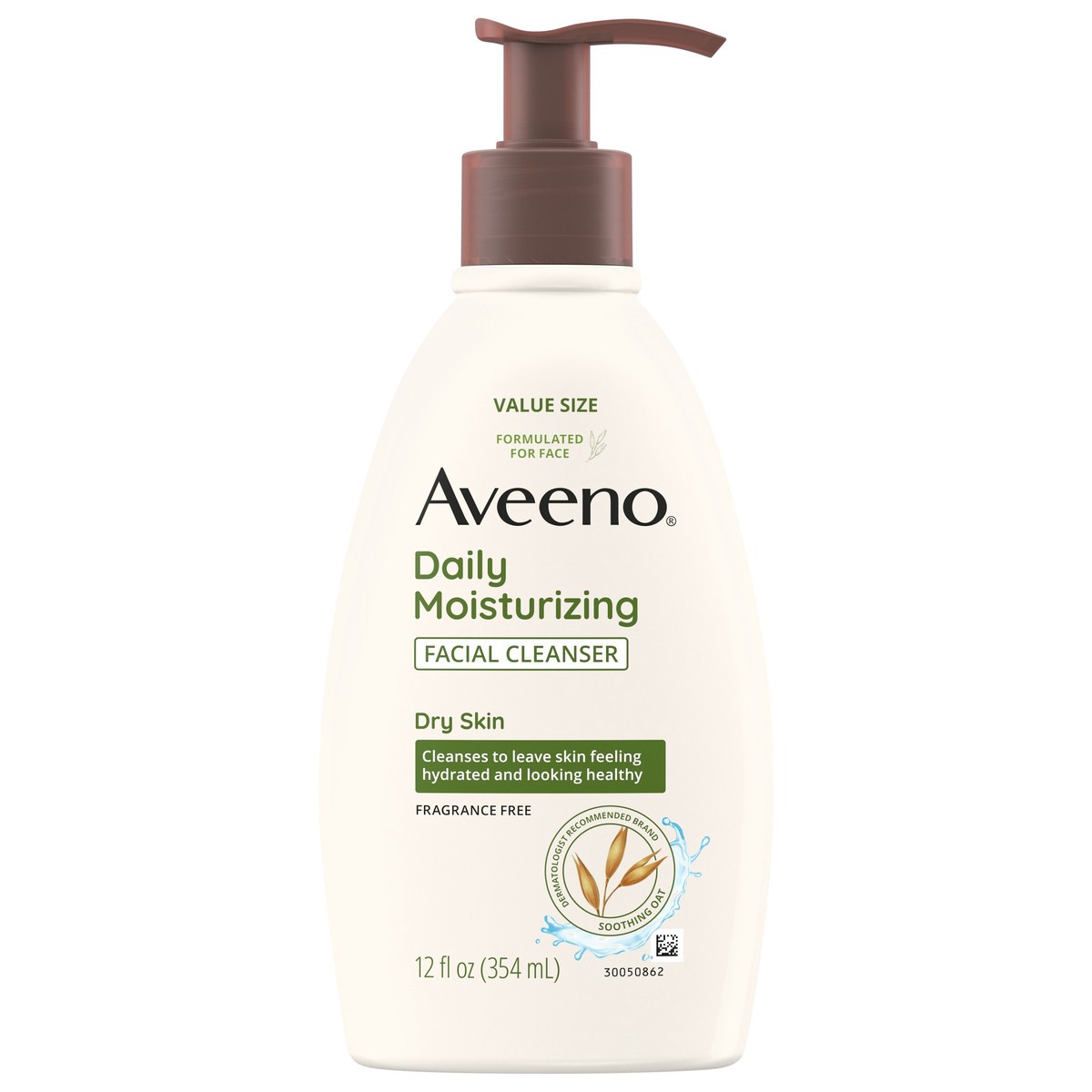 slide 1 of 7, Aveeno Daily Moisturizing Facial Cleanser, Soothing Oat, 12 fl. oz, 12 fl oz
