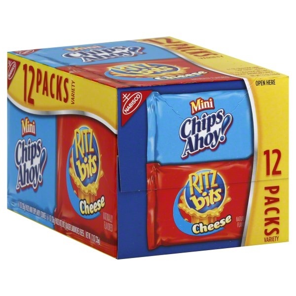slide 1 of 1, Nabisco Mini Chips Ahoy! Ritz Bits Assorted Variety Pack, 12 ct