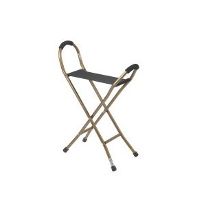 slide 1 of 1, Drive Medical Folding Lightweight Cane with Sling Style Seat, 1 ct