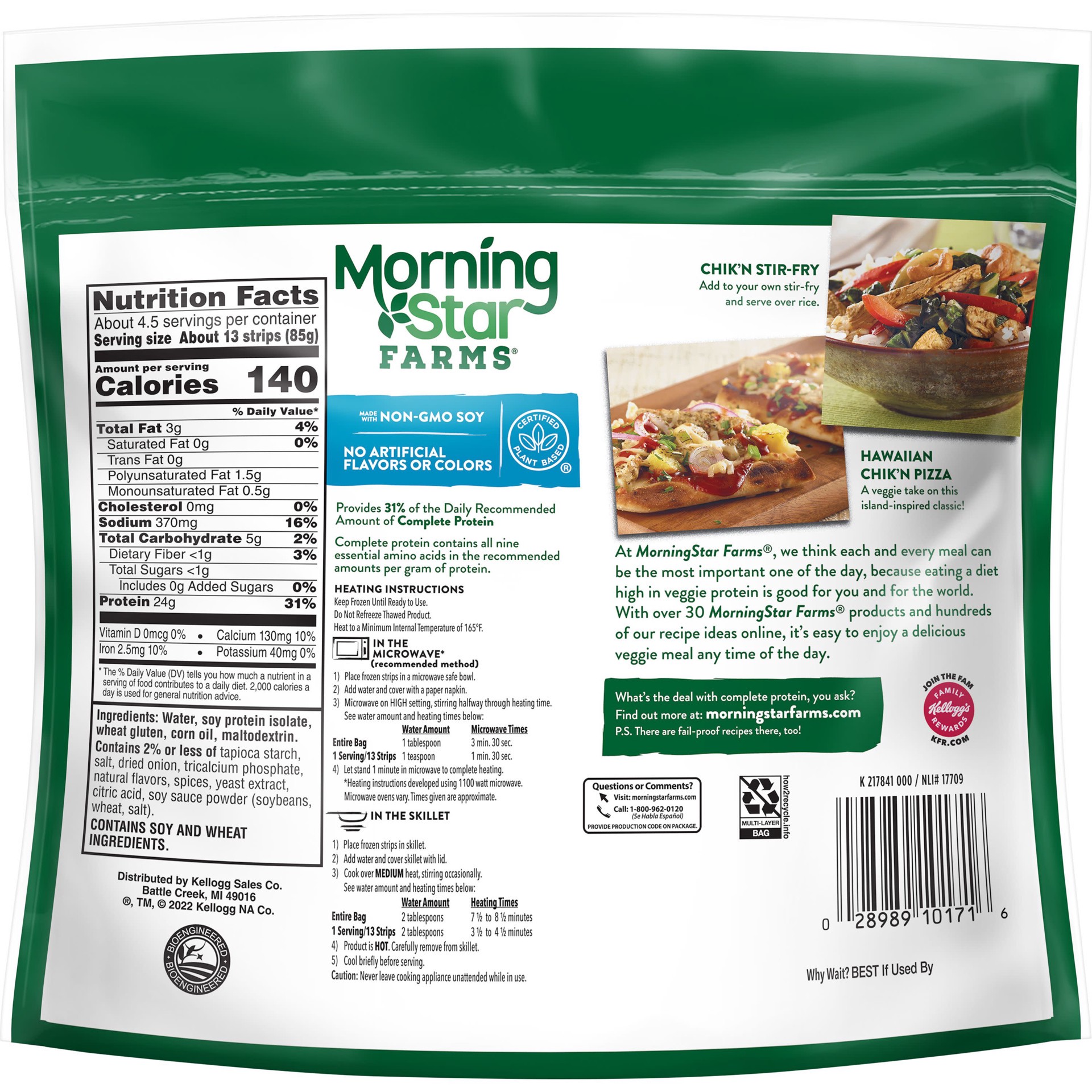 slide 5 of 5, MorningStar Farms Plant Based Chik'n Strips, Vegan Meat, Value Pack, 13.5oz, 13.5 oz