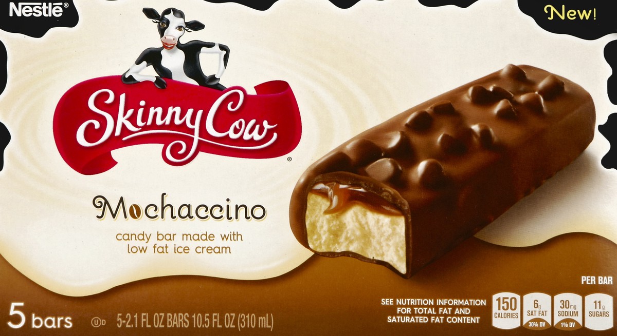 slide 4 of 4, Nestlé Skinny Cow Ice Cream Bars, Mochaccino, 5pk, 2.1 oz