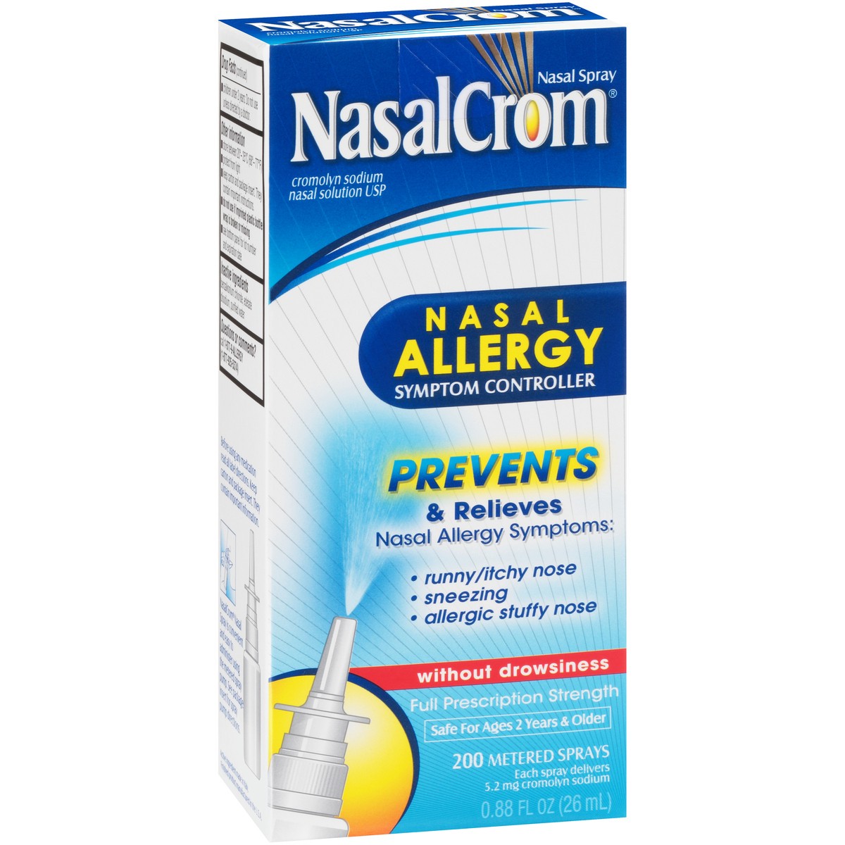 slide 9 of 10, NasalCrom Nasal Spray Allergy Symptom Controller, 200 Sprays, .88 FL OZ, 0.88 fl oz