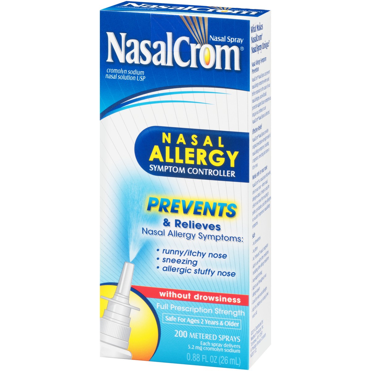 slide 3 of 10, NasalCrom Nasal Spray Allergy Symptom Controller, 200 Sprays, .88 FL OZ, 0.88 fl oz
