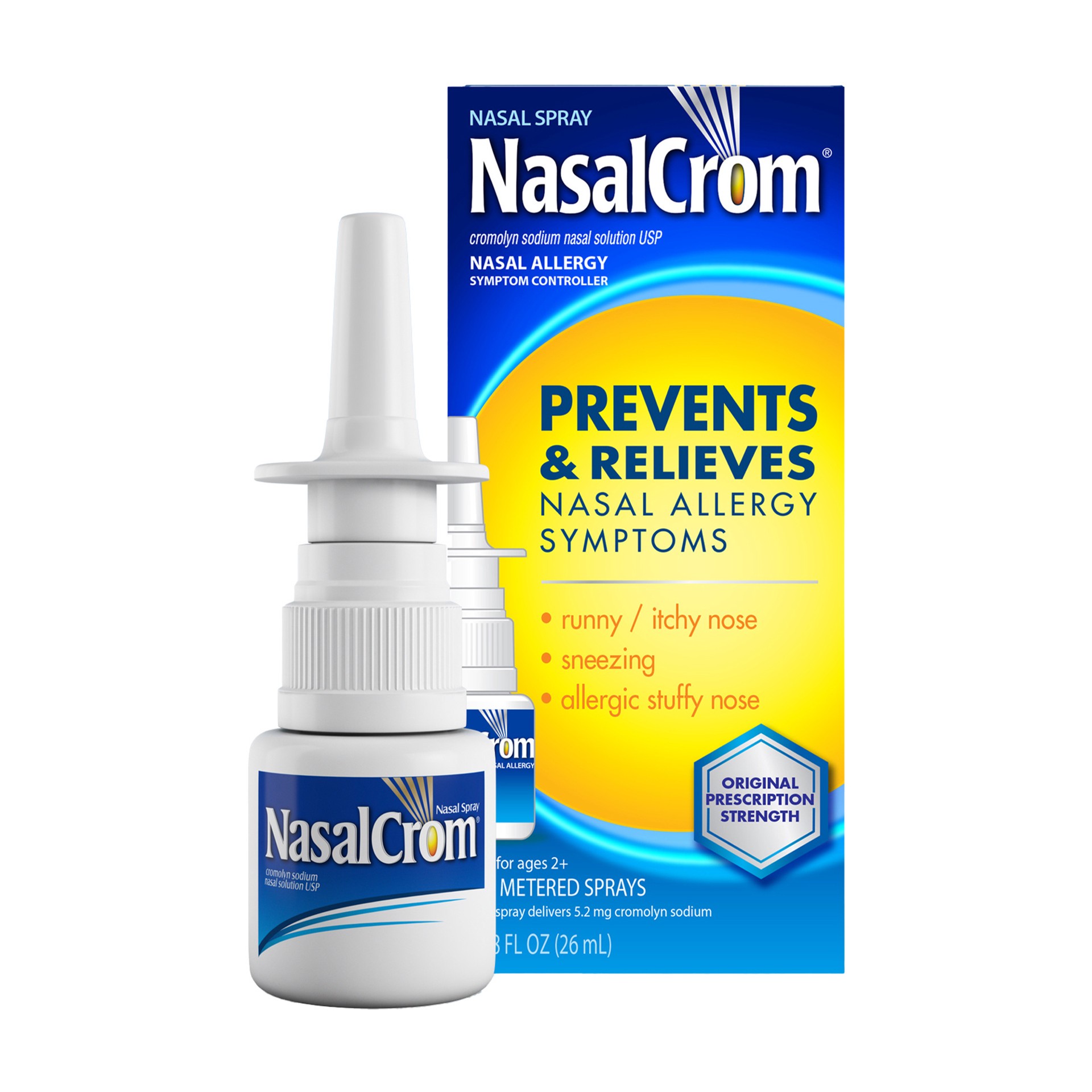 slide 1 of 10, NasalCrom Nasal Spray Allergy Symptom Controller, 200 Sprays, .88 FL OZ, 0.88 fl oz