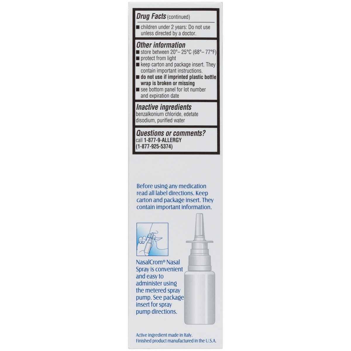 slide 6 of 10, NasalCrom Nasal Spray Allergy Symptom Controller, 200 Sprays, .88 FL OZ, 0.88 fl oz