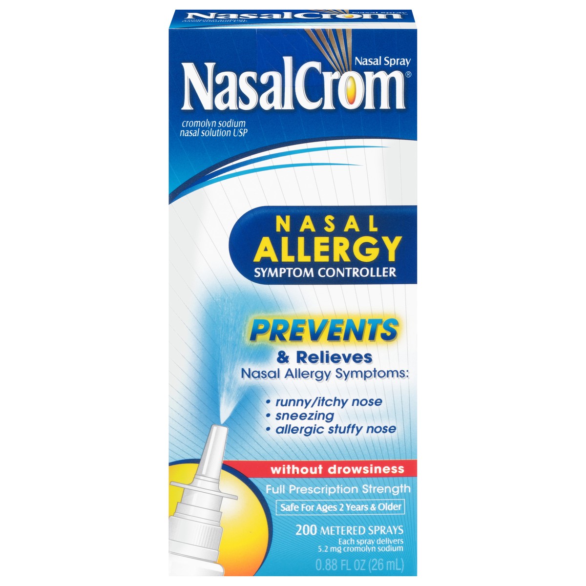 slide 8 of 10, NasalCrom Nasal Spray Allergy Symptom Controller, 200 Sprays, .88 FL OZ, 0.88 fl oz