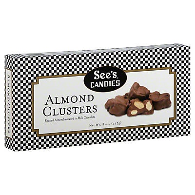 slide 1 of 1, See's Candies See's Almond Clusters, 8 oz