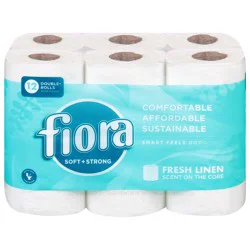 Fiora 2-Ply Double Rolls Soft + Strong Scented Tube Fresh Linen Bath Tissue 12 ea