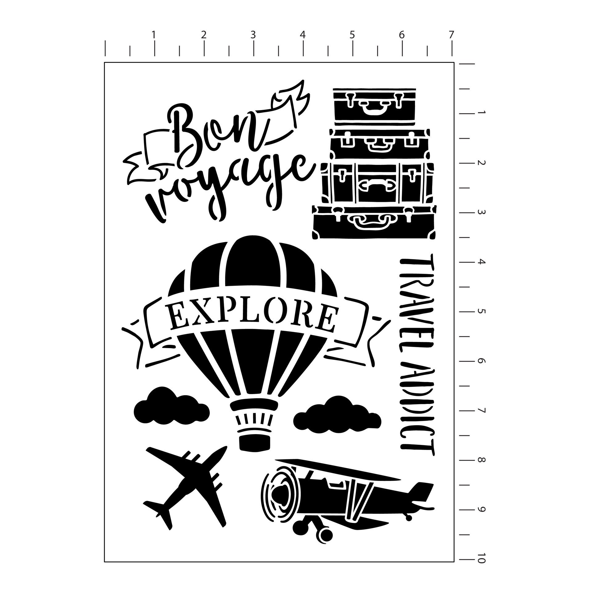 slide 4 of 4, Travel Plastic Stencils, 7" X 10" By Craft Smart, 7 in x 10 in