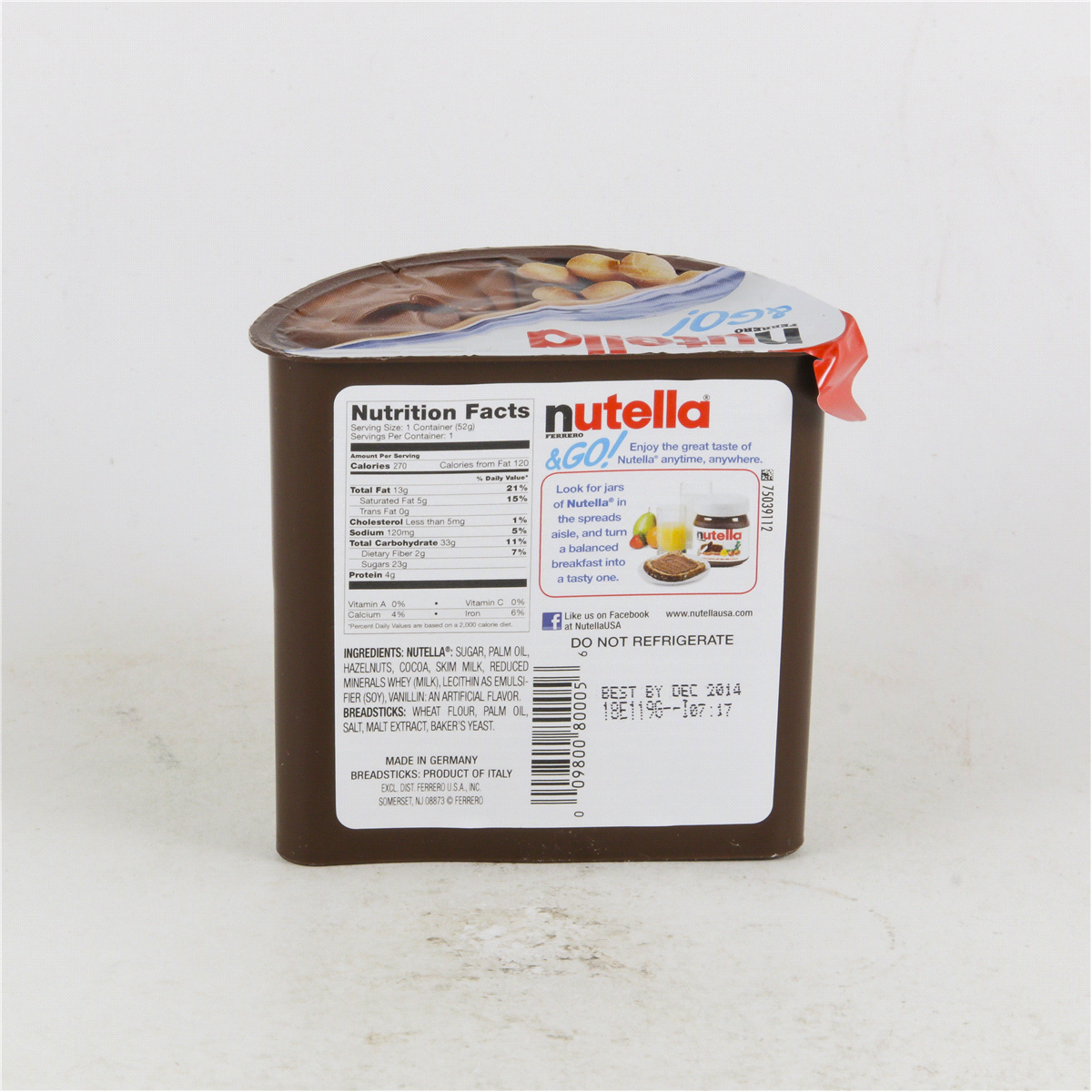 slide 4 of 5, Nutella Hazelnut Spread + Breadsticks 1.8 oz, 1.8 oz