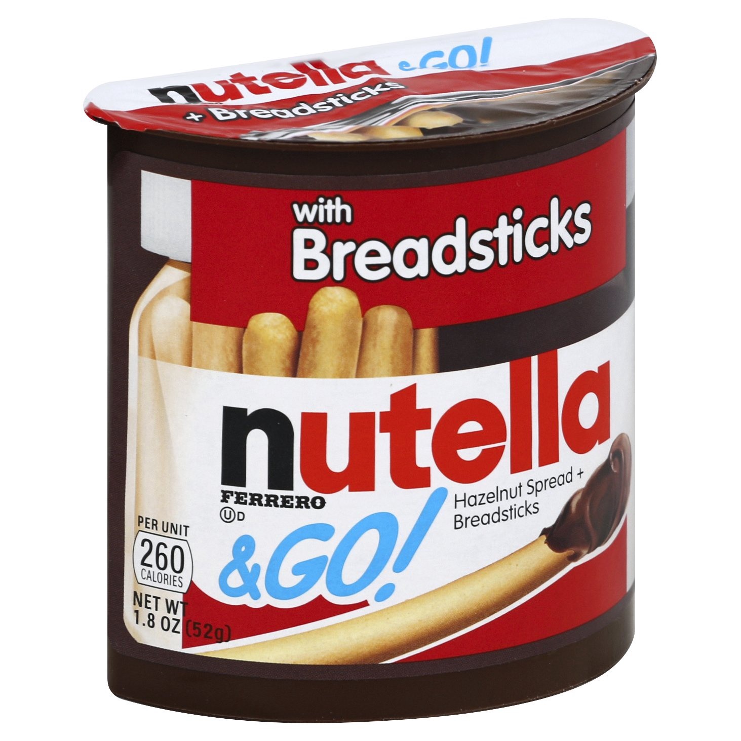 slide 1 of 5, Nutella Hazelnut Spread + Breadsticks 1.8 oz, 1.8 oz