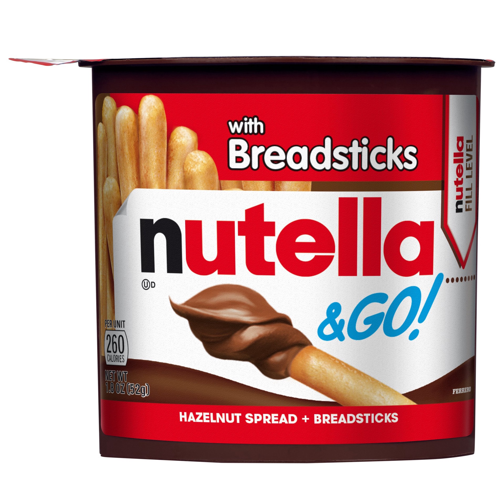 slide 1 of 5, Nutella Hazelnut Spread + Breadsticks 1.8 oz, 1.8 oz