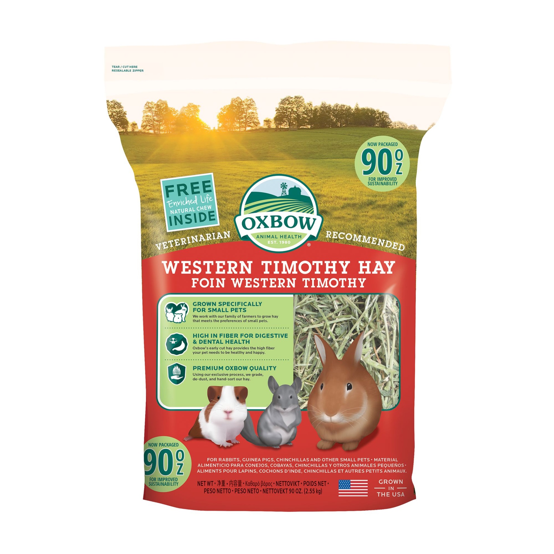 slide 1 of 1, Oxbow Western Timothy Hay with Free Chew!, 90 oz