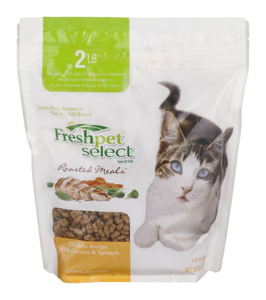 slide 1 of 1, Freshpet Chicken Roasted Meals Fresh Cat Food, 2 lb