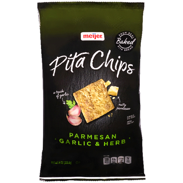 slide 1 of 1, Meijer Parmesan Garlic Pita Chips, 8 oz