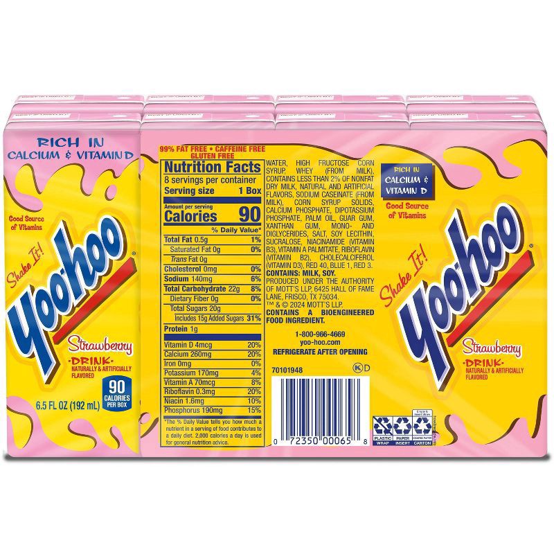 slide 3 of 7, Mott's Yoo-hoo Strawberry Chocolate Flavored Drink - 8pk/6.5oz Cans, 8 ct, 6.5 oz