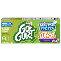 Go-GURT Berry Kids Fat Free Yogurt, Gluten Free, 2 oz. Yogurt Tubes (8 Count)