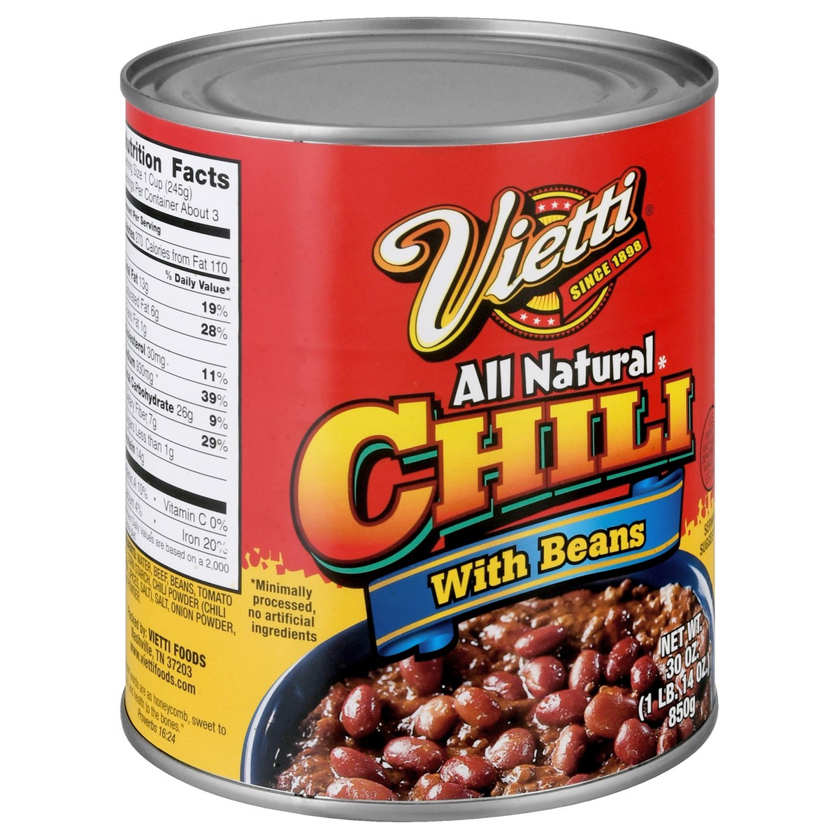 slide 9 of 9, Vietti Chili with Beans 30 oz, 30 oz