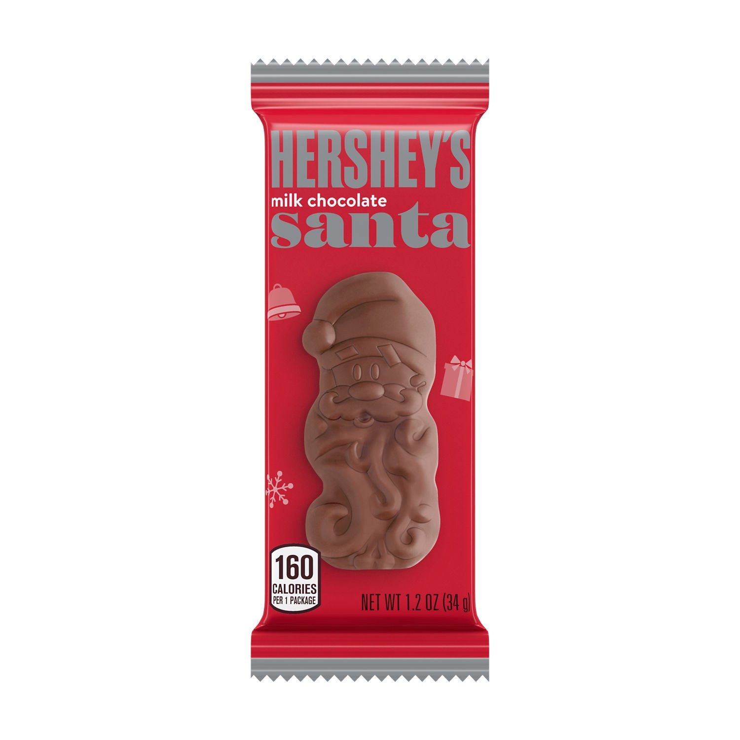 slide 3 of 8, Hershey's Milk Chocolate Santas, Christmas Candy Pack, 1.2 oz (6 Pieces), 1.2 oz