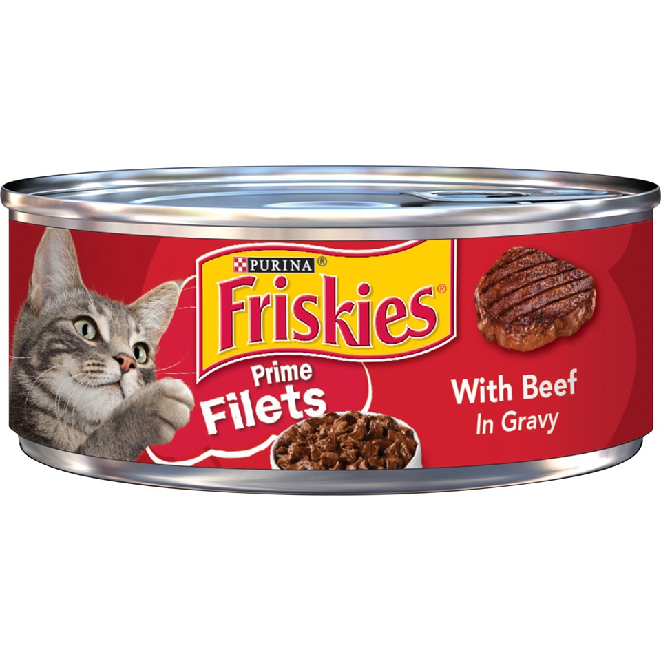 slide 1 of 1, Friskies Prime Filets with Beef in Gravy Cat Food, 5.5 oz