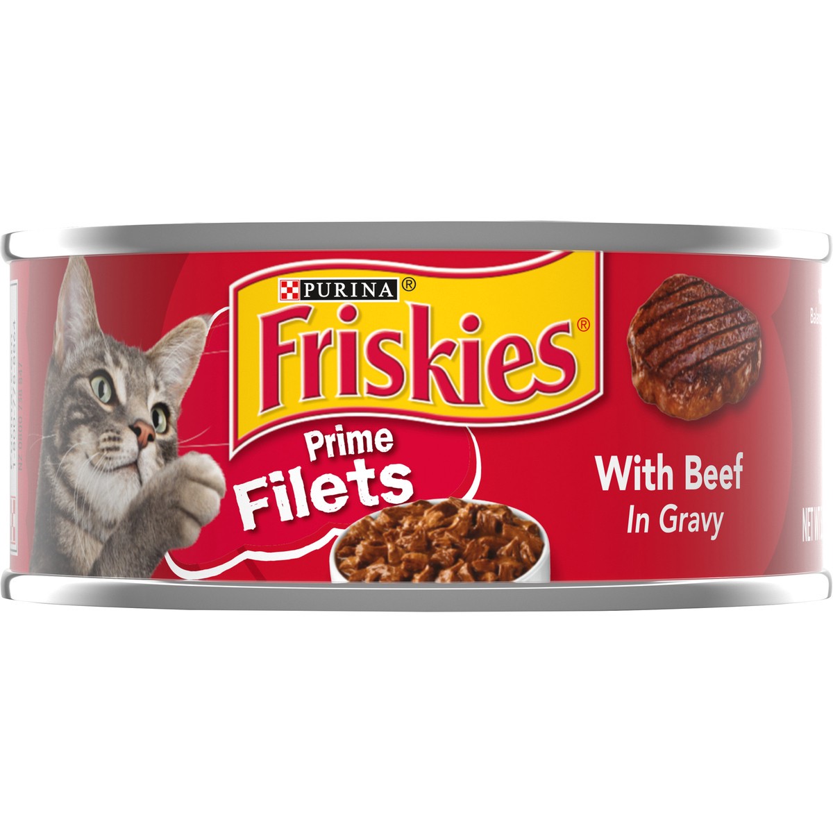 slide 4 of 7, Friskies Purina Friskies Gravy Wet Cat Food, Prime Filets With Beef in Gravy, 5.5 oz