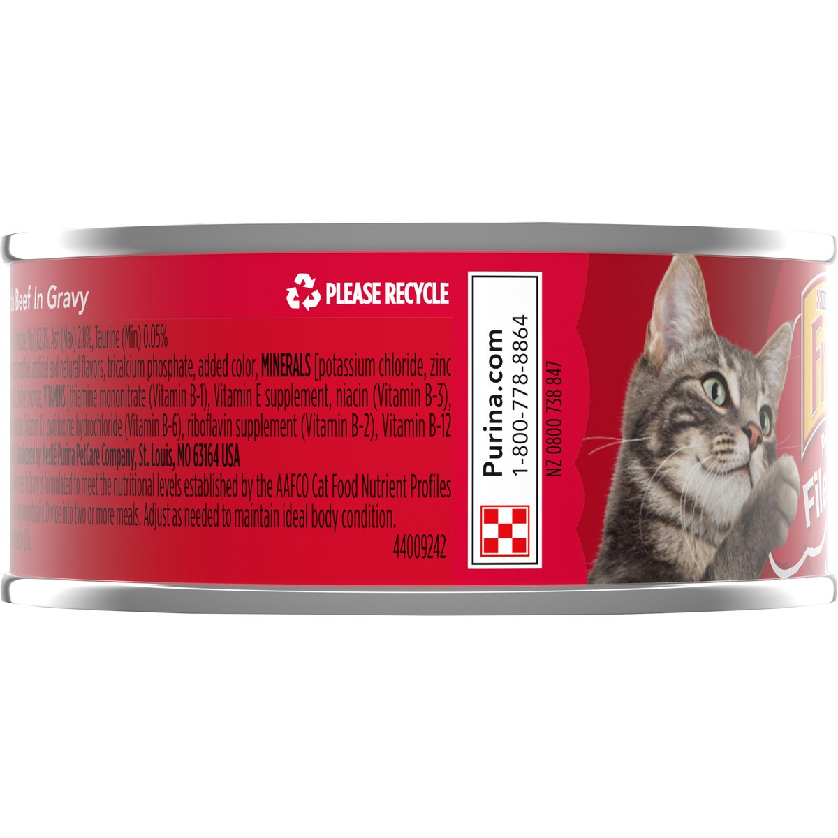 slide 3 of 7, Friskies Purina Friskies Gravy Wet Cat Food, Prime Filets With Beef in Gravy, 5.5 oz