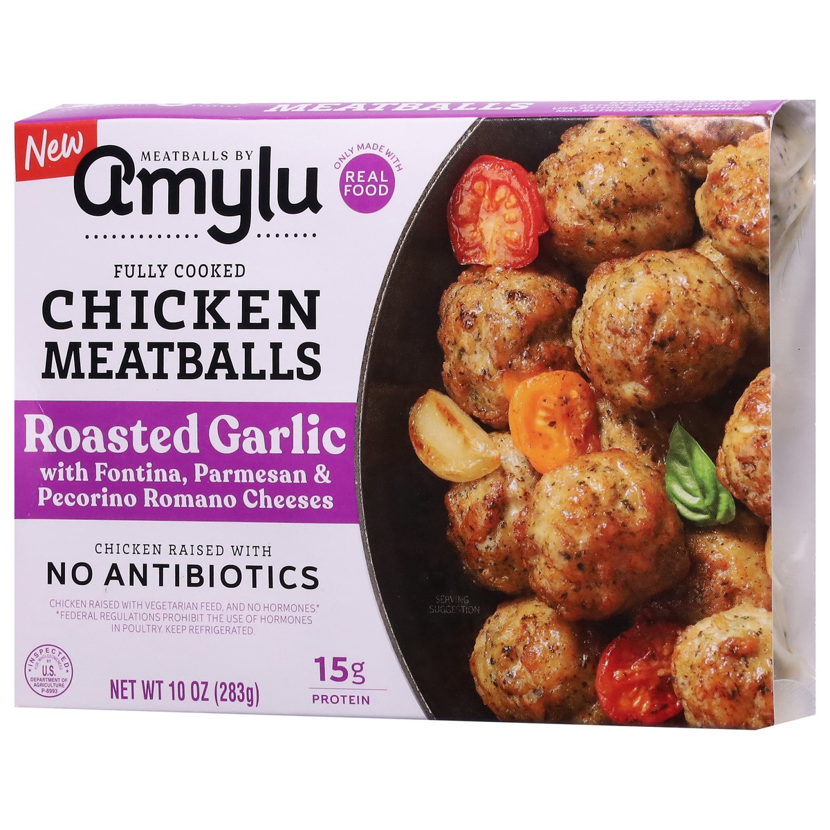 slide 11 of 13, Amylu Foods Roasted Garlic Chicken Meatballs 10 oz, 10 oz
