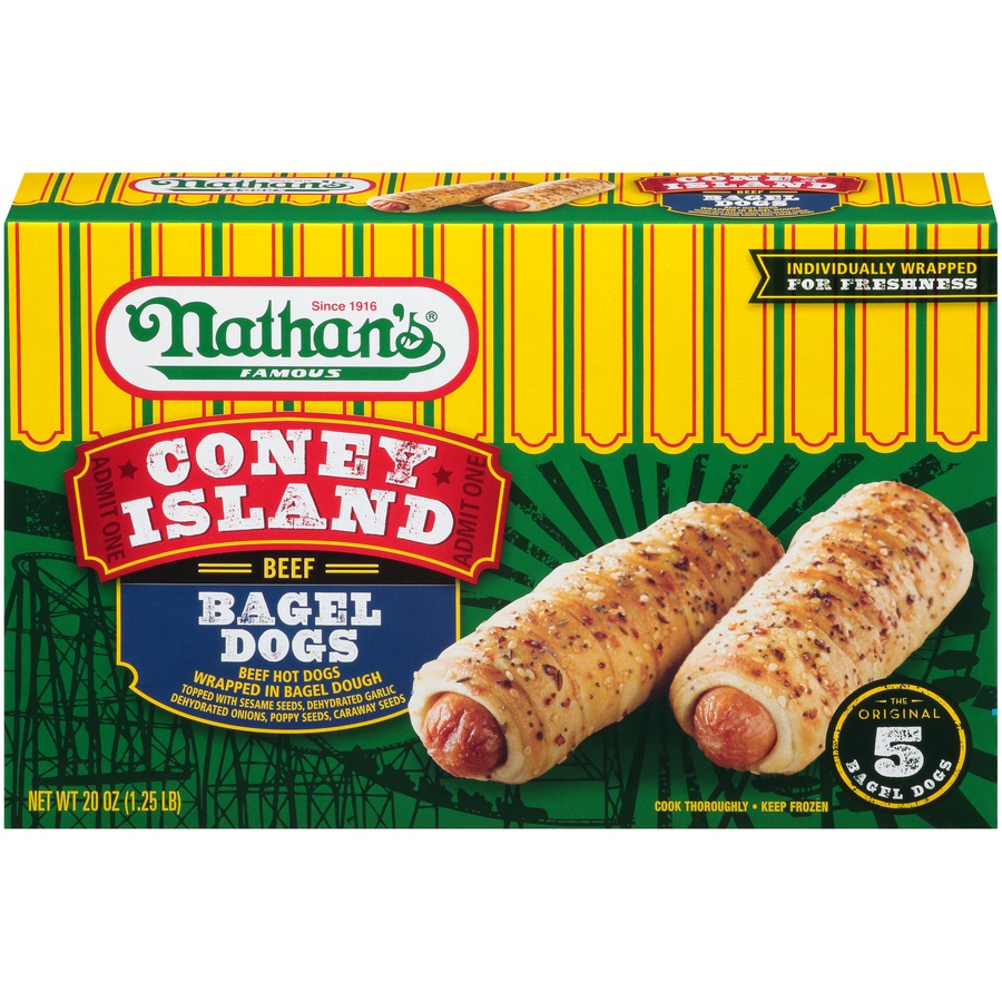 Nathan's Famous Coney Island Beef Bagel Hot Dogs 20 oz | Shipt