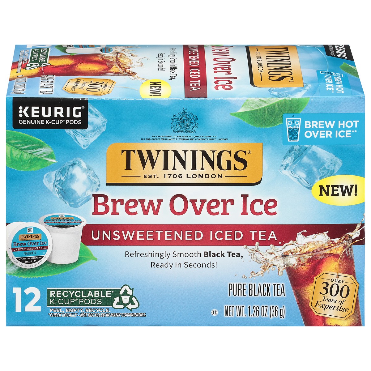 slide 8 of 14, Twinings K-Cup Pods Unsweetened Iced Tea - 12 ct, 12 ct
