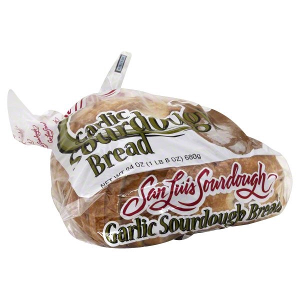 slide 1 of 5, San Luis Garlic Sourdough Bread, 24 oz, Sourdough Bread, Bag, 24 oz