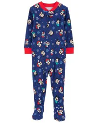 Carter's Baby 1-Piece Christmas Mickey 100% Cotton Footie Pajamas Multi 12M
