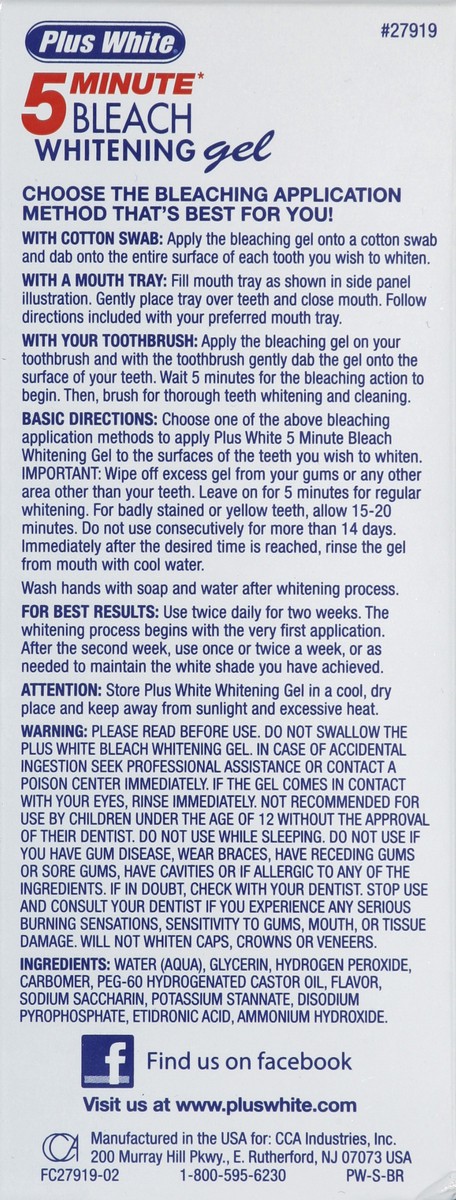 slide 5 of 5, Plus White Bleach Whitening Gel, 5 Minute, 2 oz